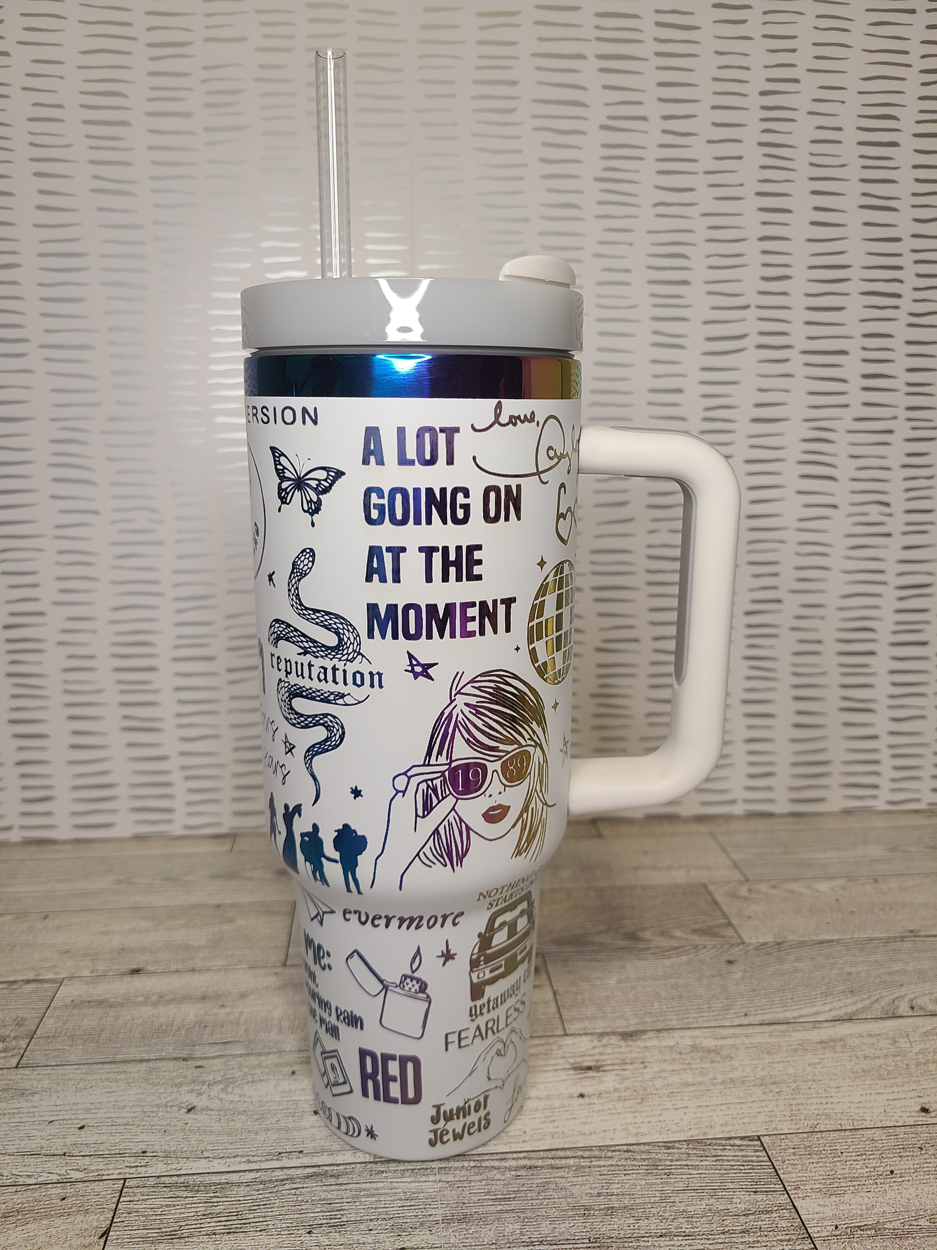 40oz rainbow coated tumbler Engraved
