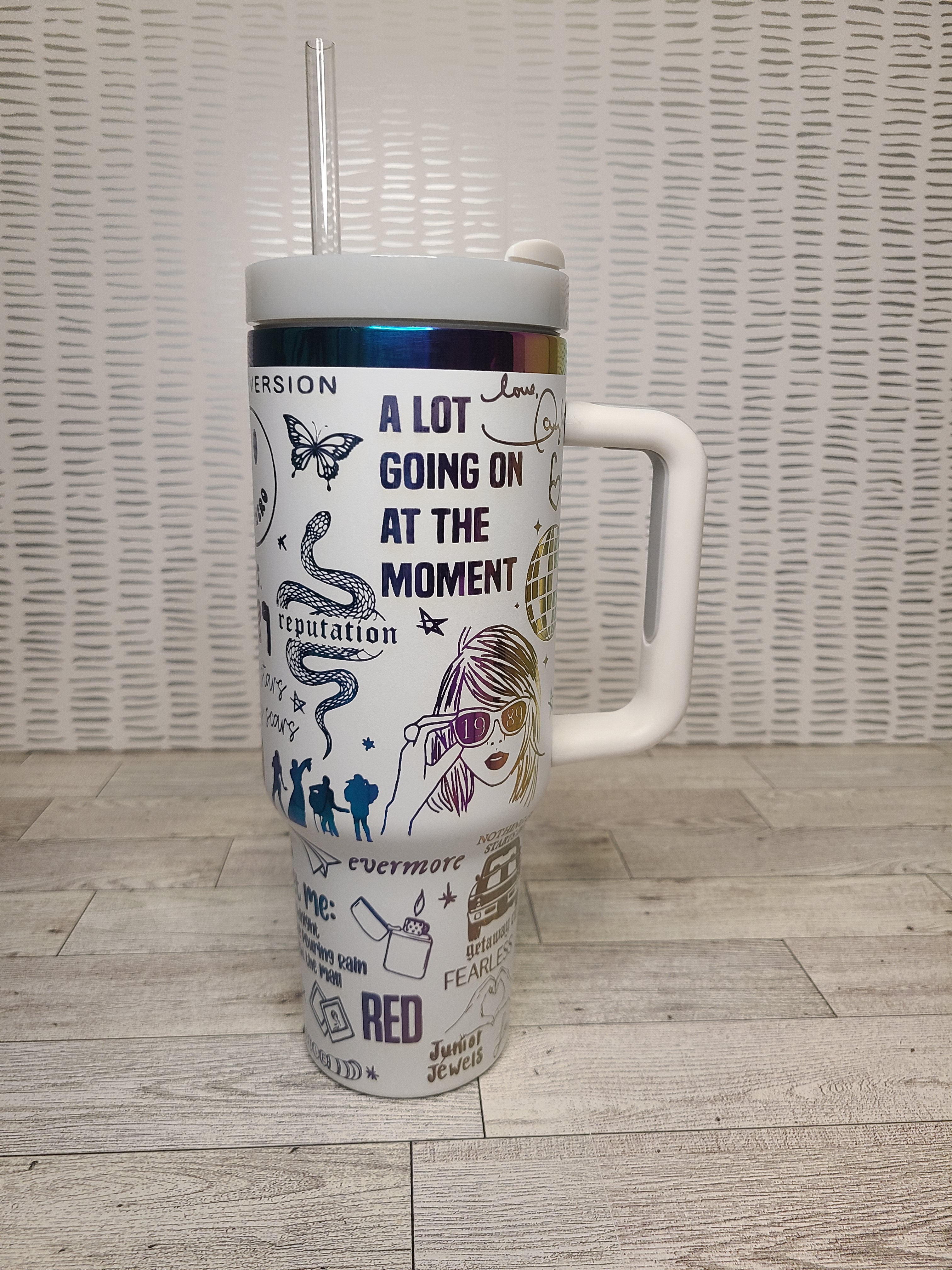 40oz rainbow coated tumbler Engraved