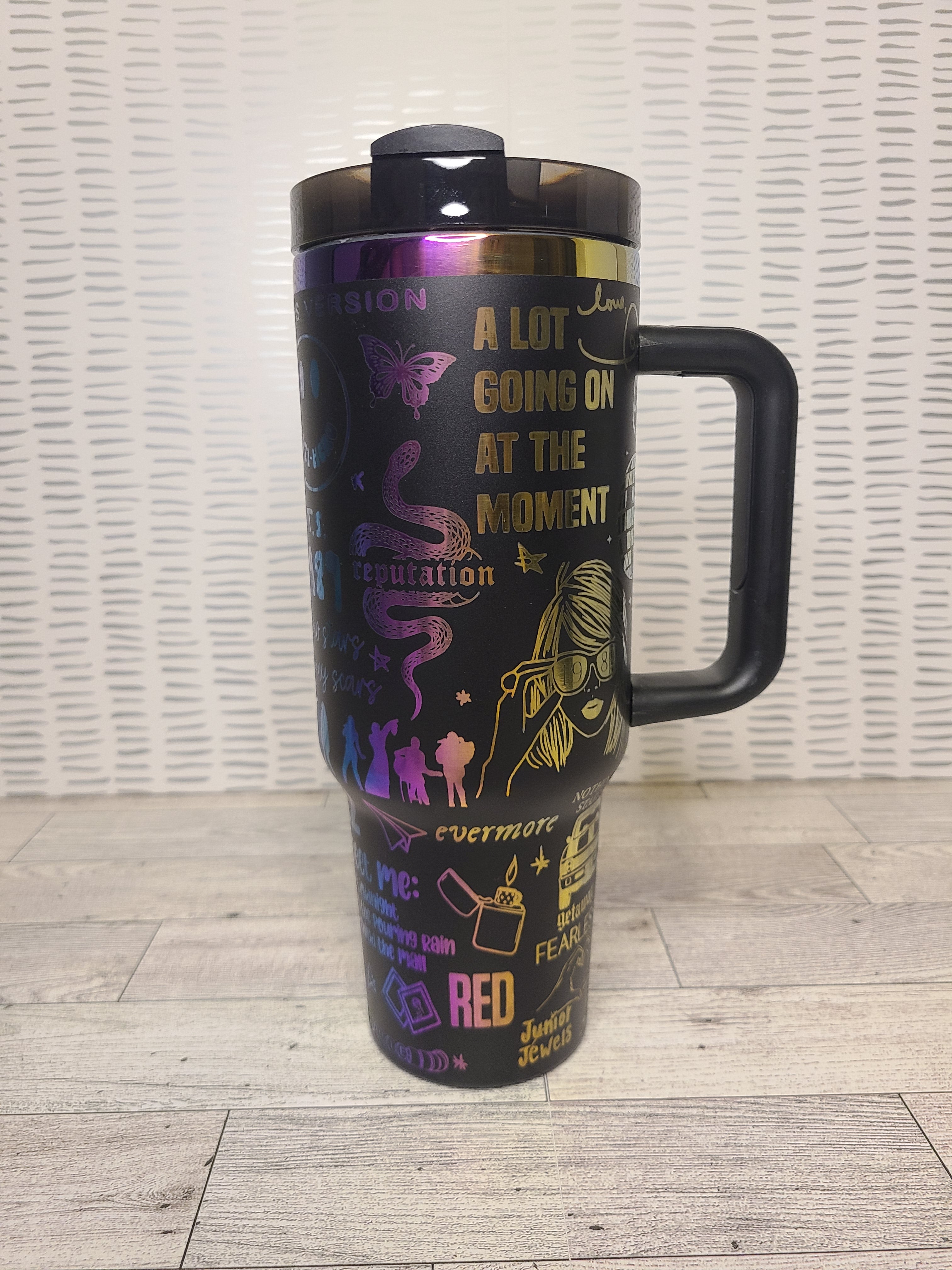 40oz rainbow coated tumbler Engraved