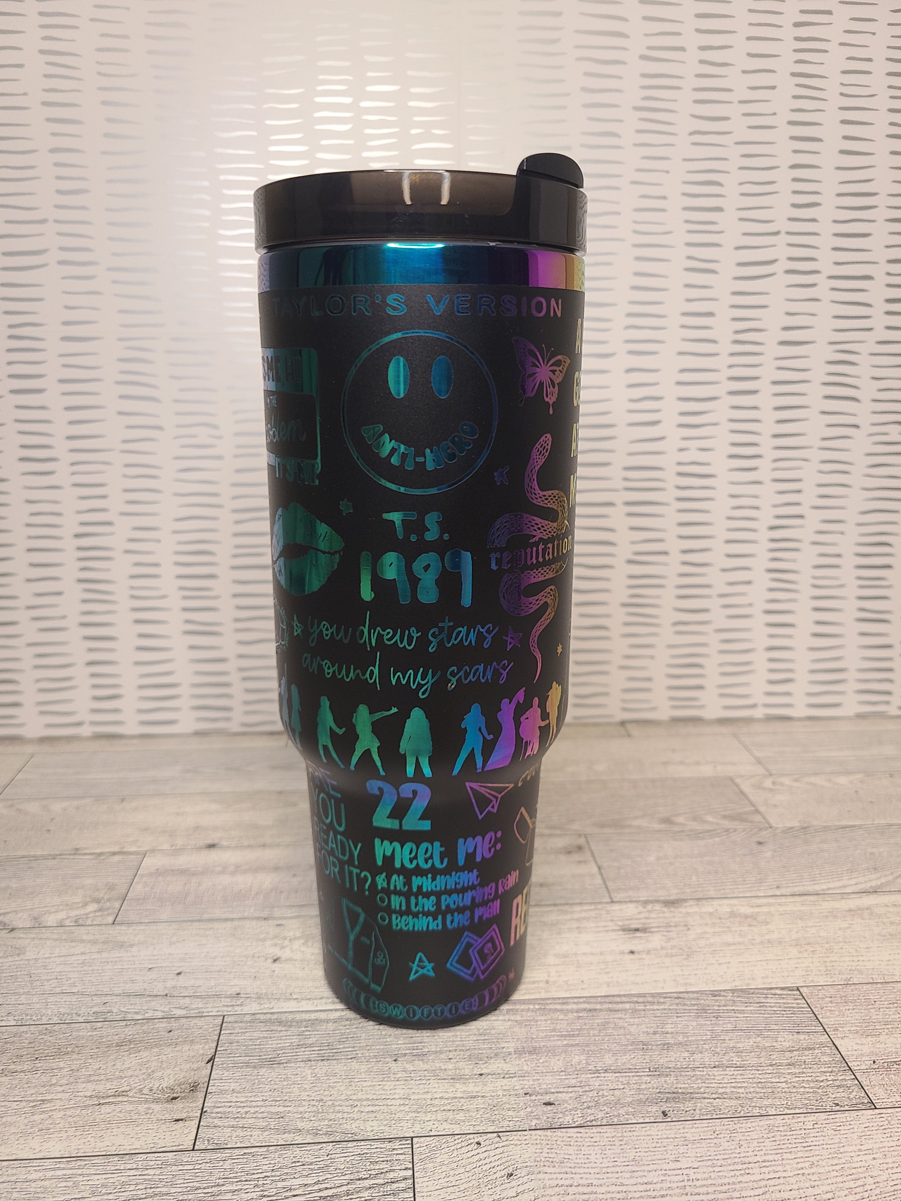 40oz rainbow coated tumbler Engraved