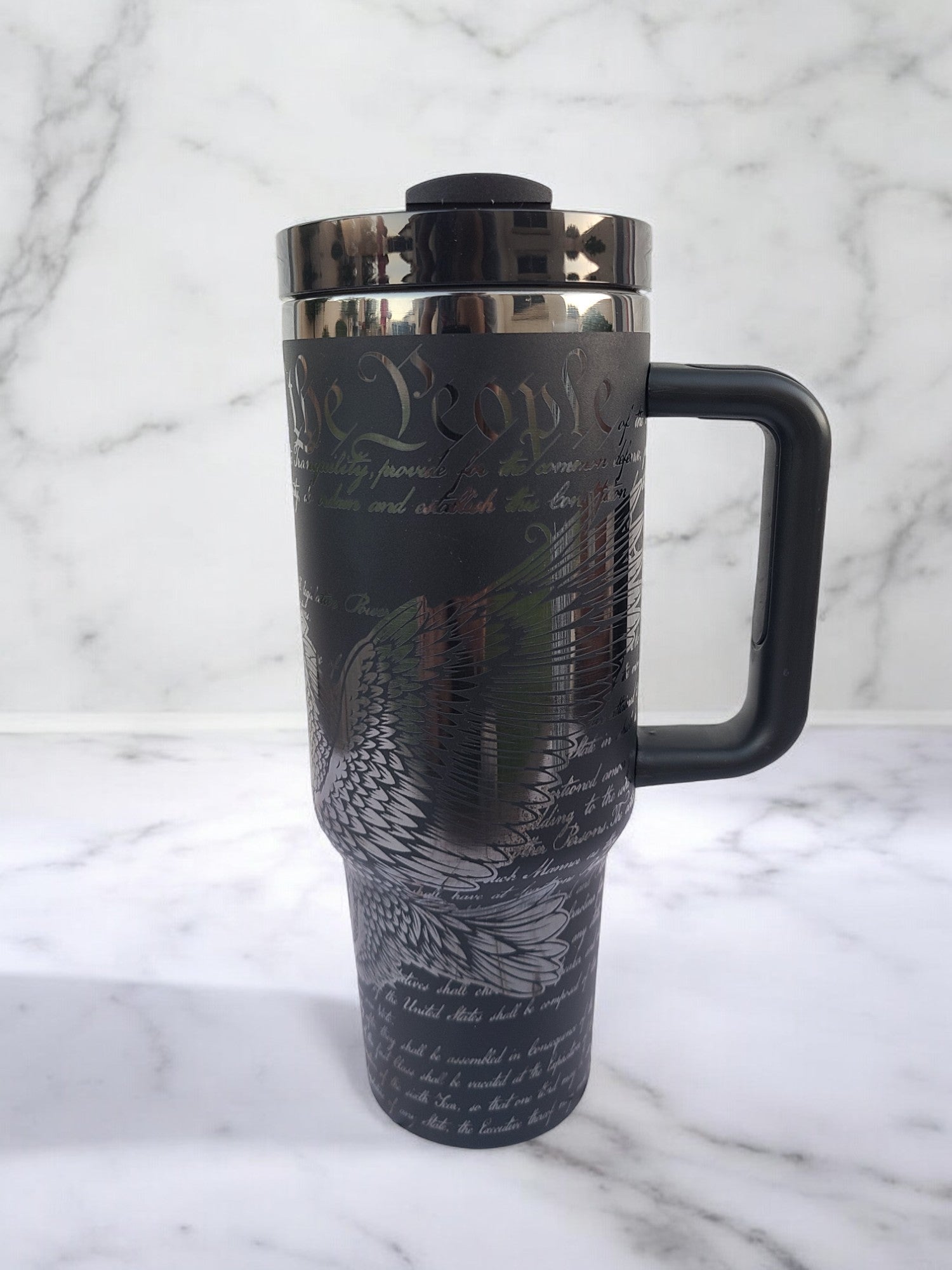 Personalized 40oz Black Mirror Coated Tumbler-Mixed Colors