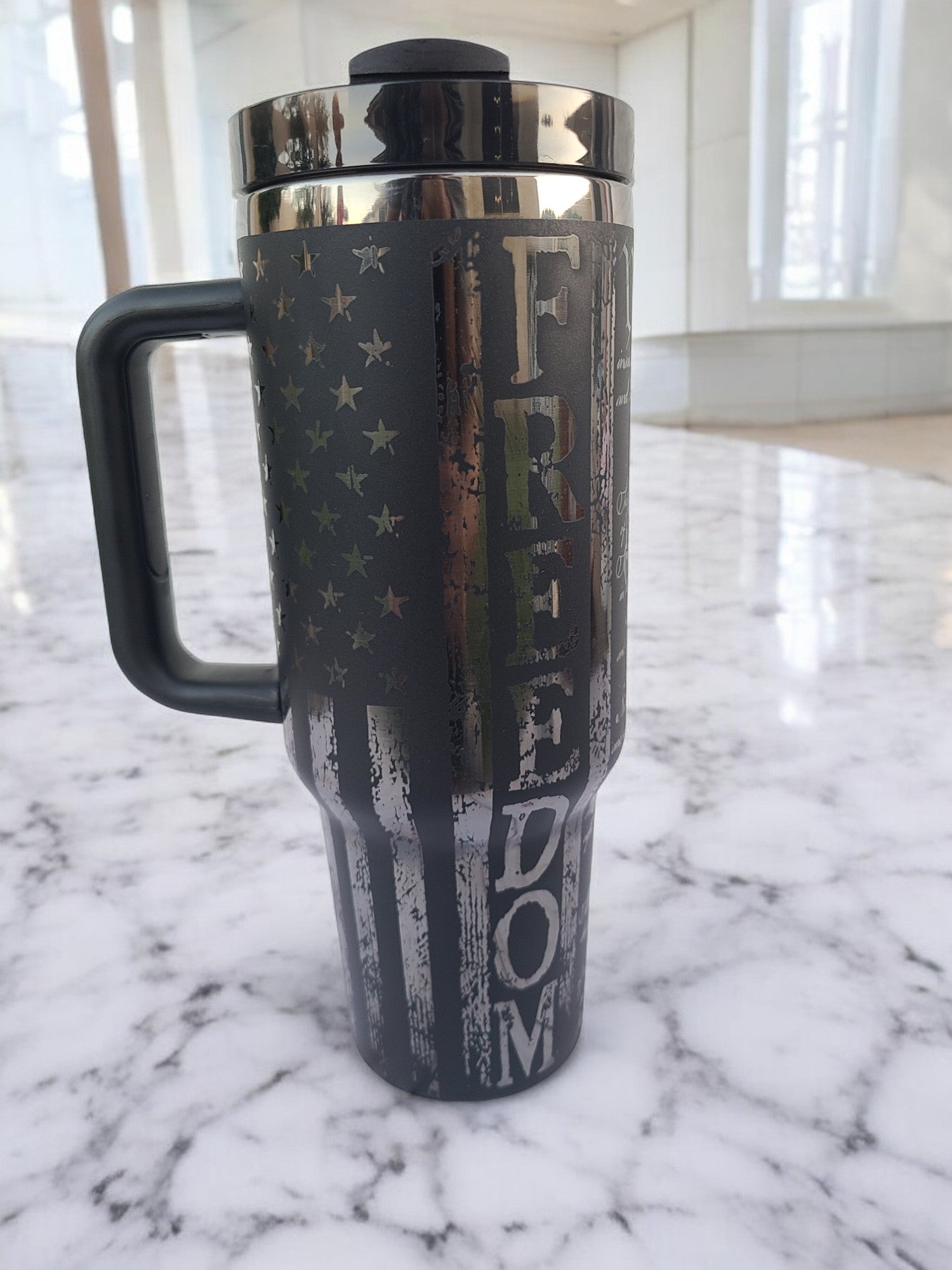 Personalized 40oz Black Mirror Coated Tumbler-Mixed Colors