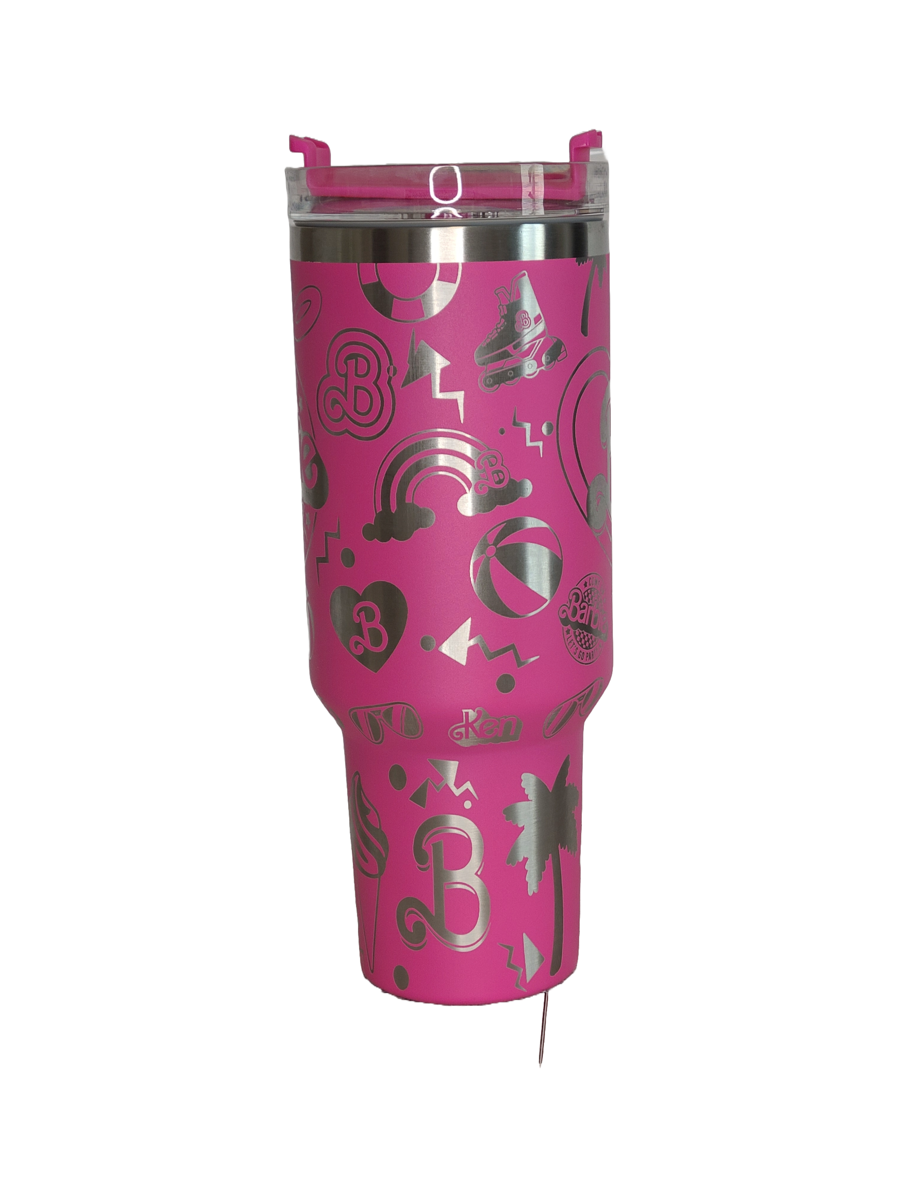 40 oz Stainless Steel Tumbler with Handle-"Barbie Theme"