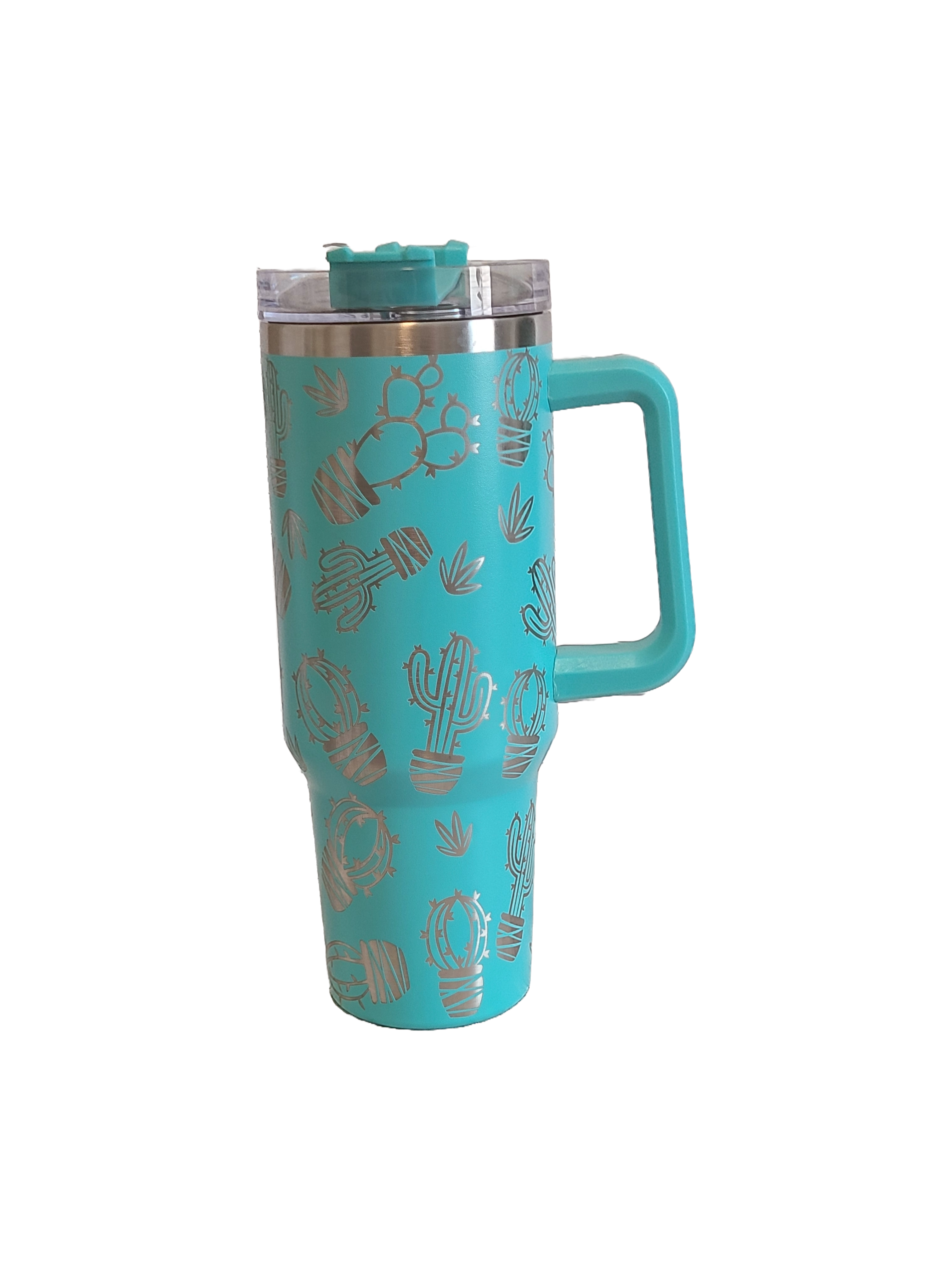 40 oz Stainless Steel Tumbler with Handle-"Cactus Designs"