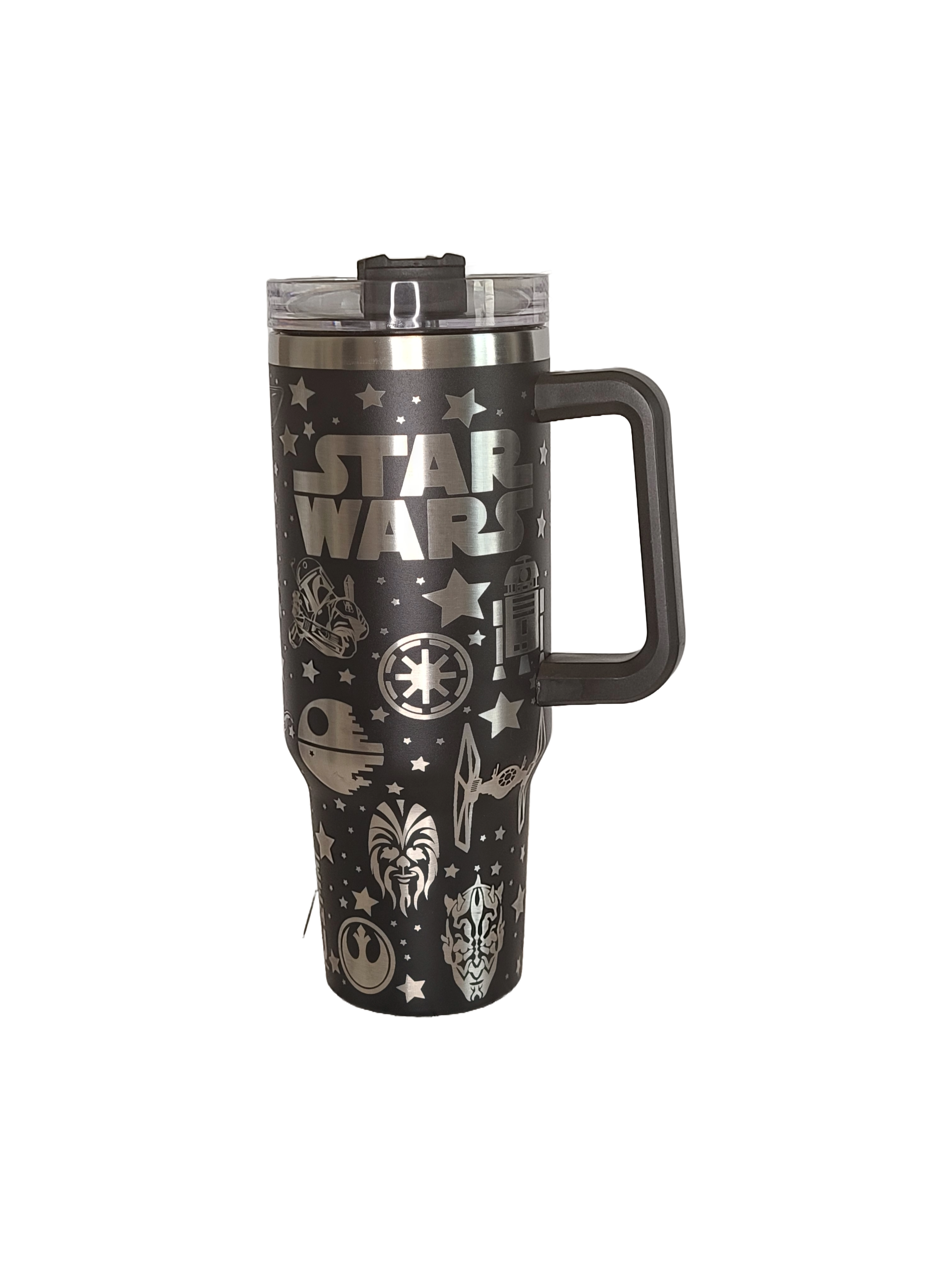 40 oz Stainless Steel Tumbler with Handle-"Star Wars Theme"