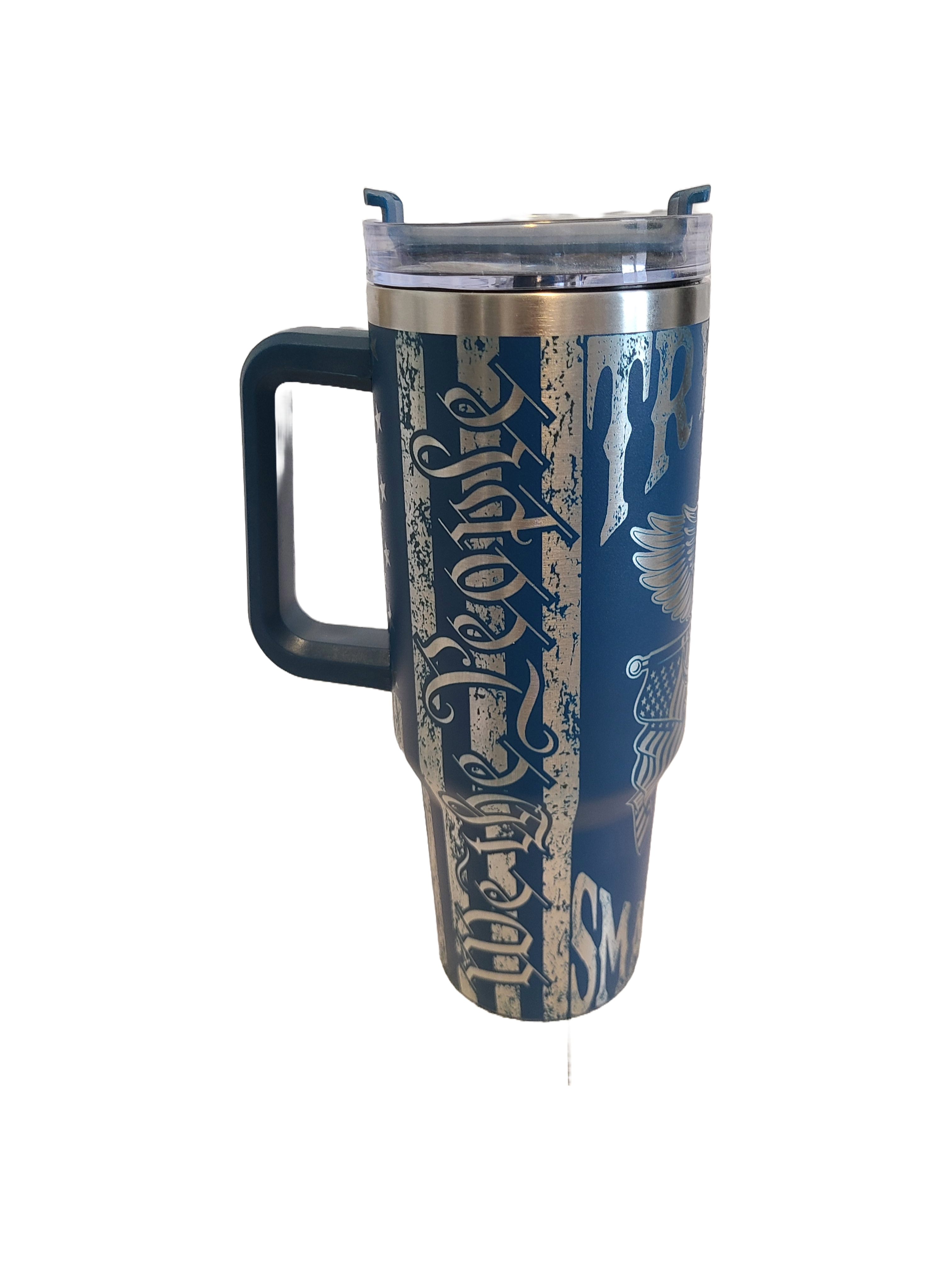 40 oz Stainless Steel Tumbler with Handle-"Try that in a Small Town"