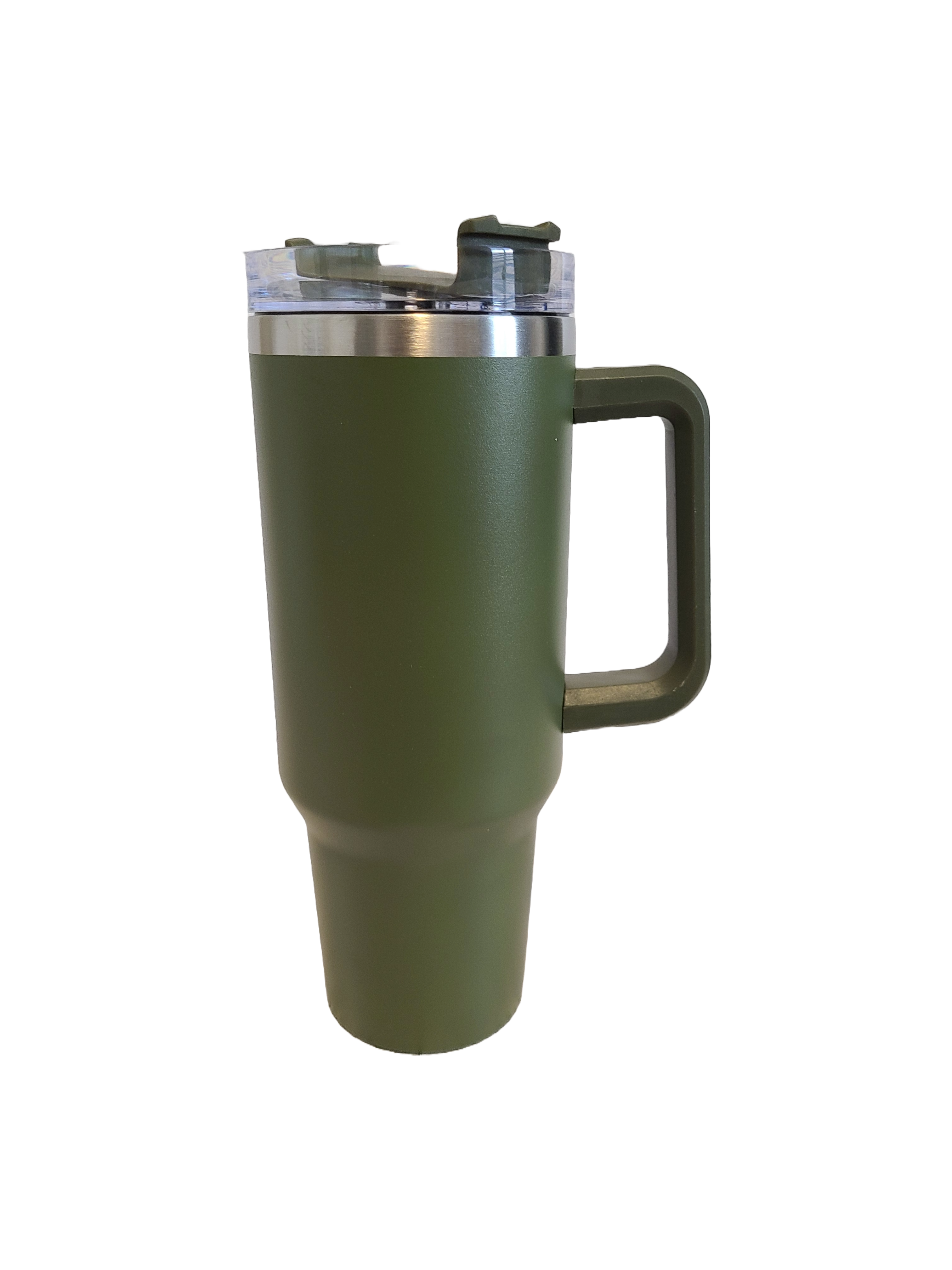 40 oz Stainless Steel Tumbler with Handle-"Try that in a Small Town"