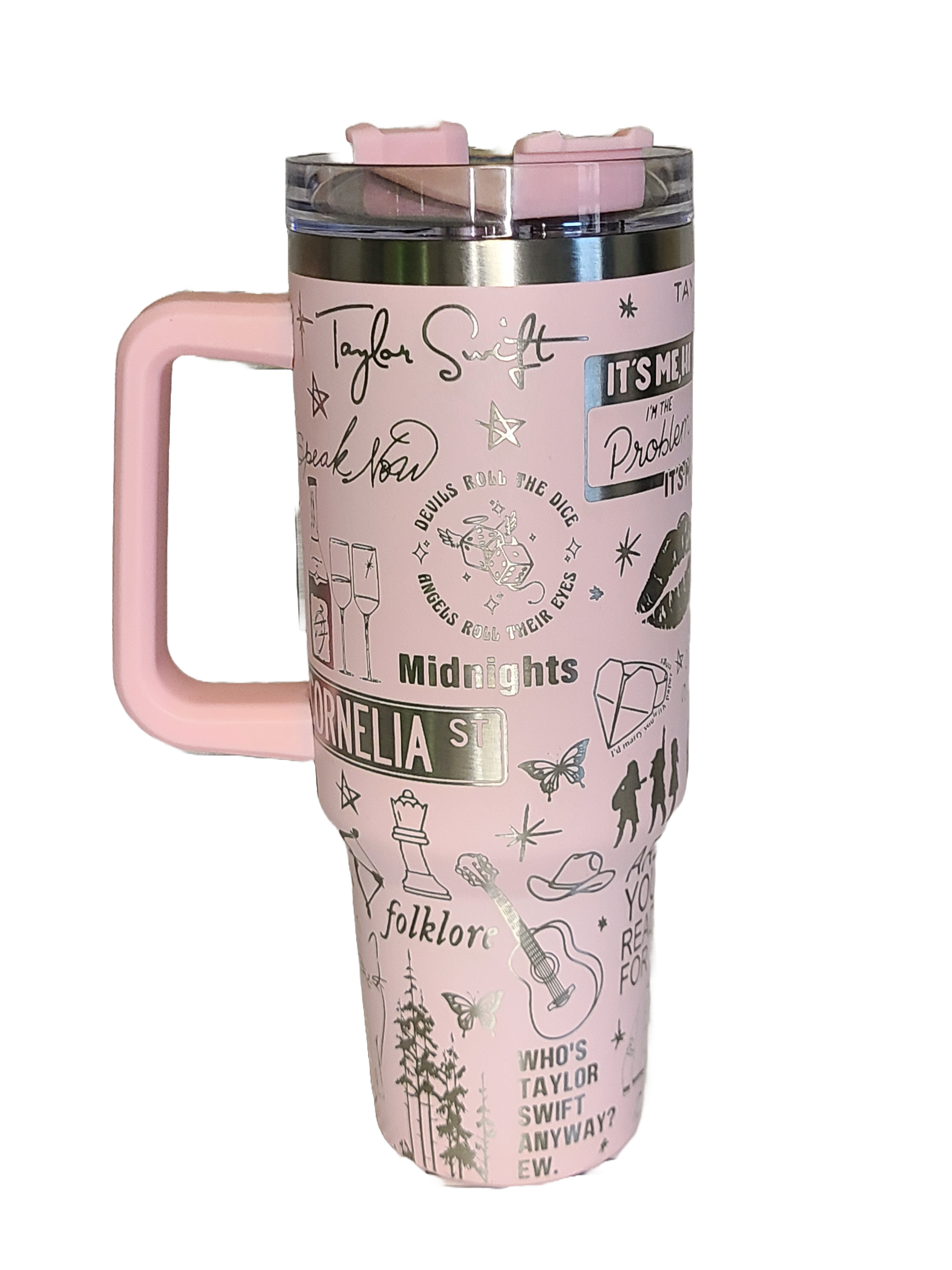 40 oz Stainless Steel Tumbler with Handle-"Taylor Swift" theme