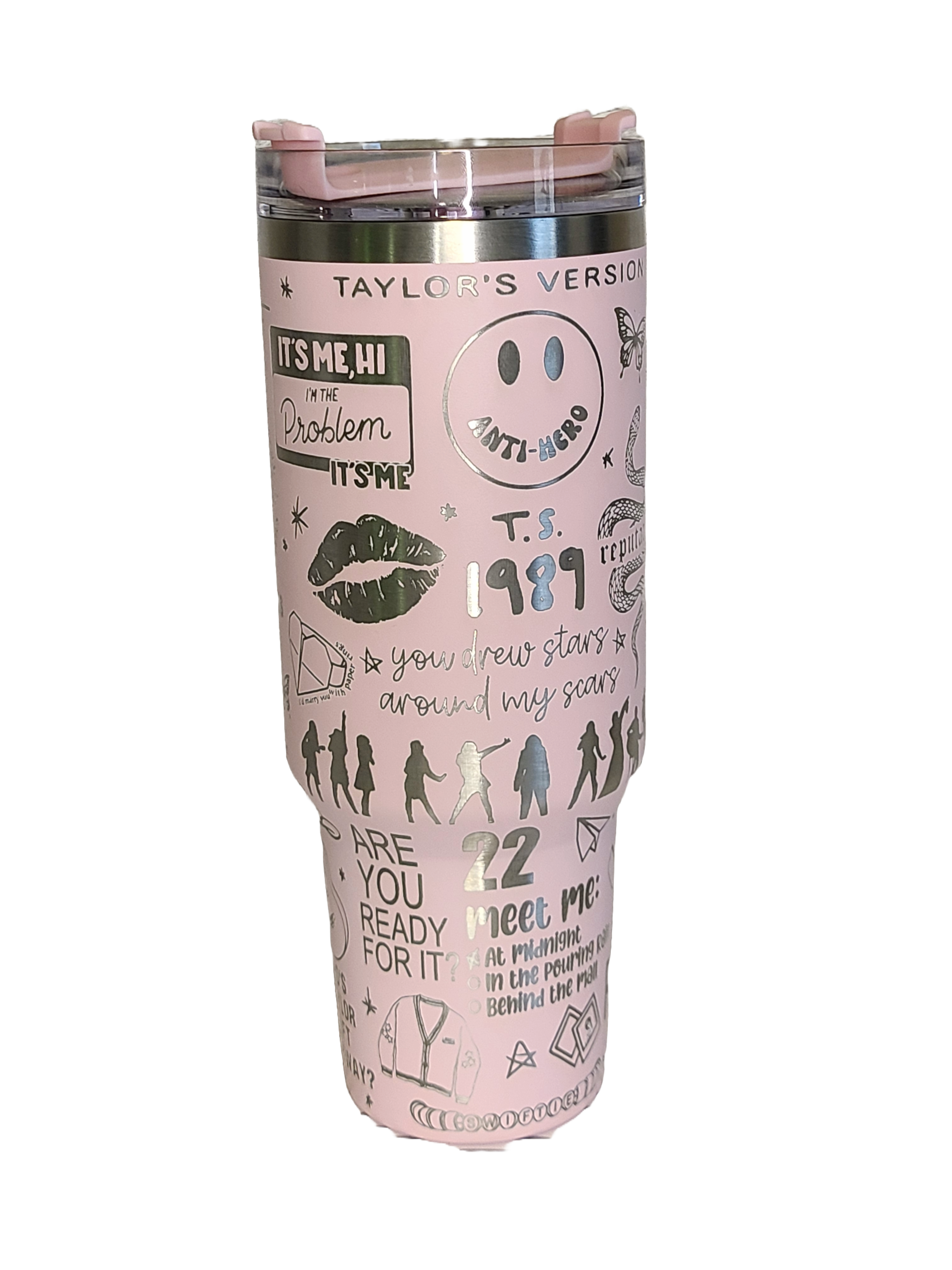 40 oz Stainless Steel Tumbler with Handle-"Taylor Swift" theme