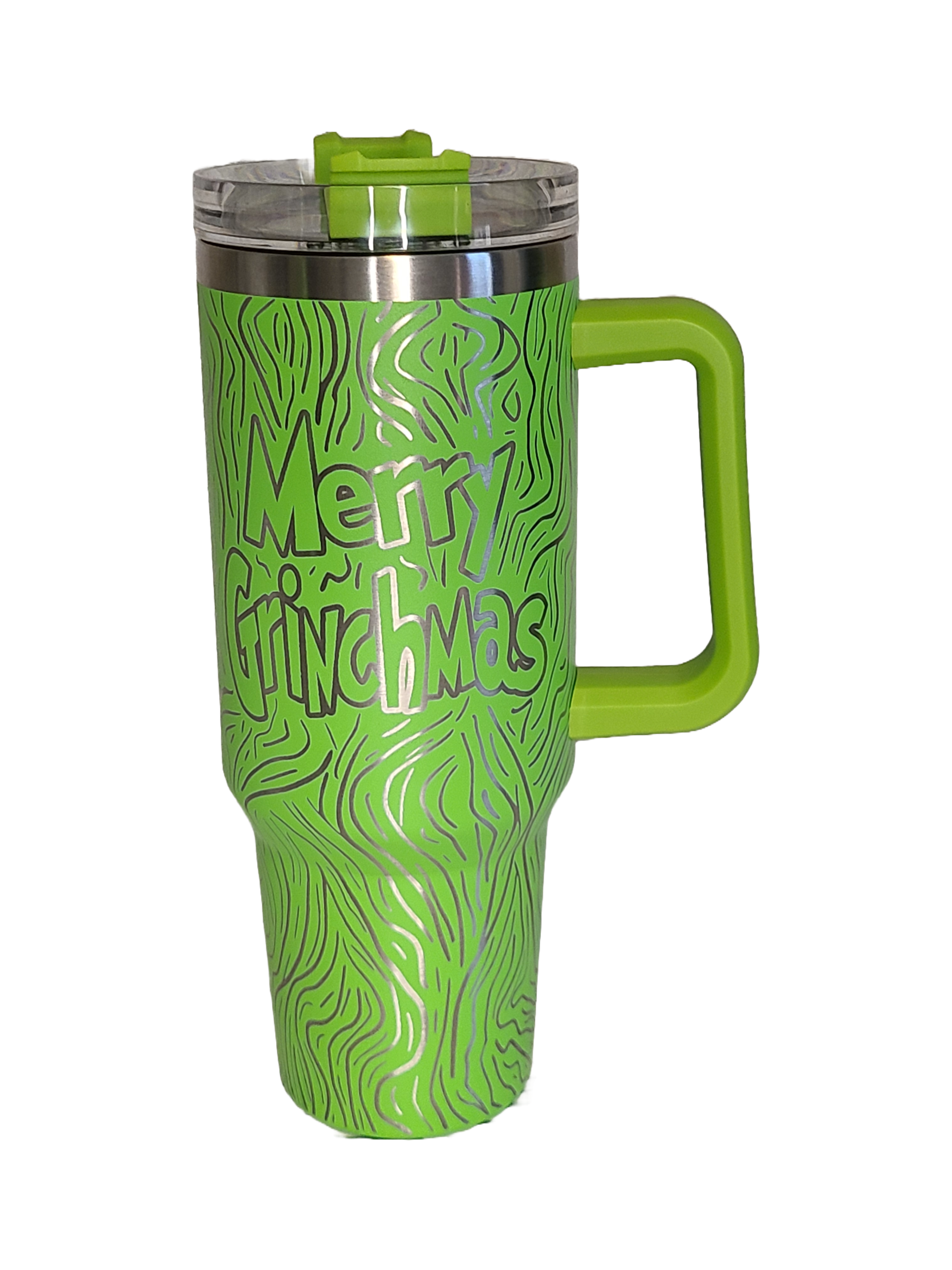 40oz Grinch with hair full wrap tumbler