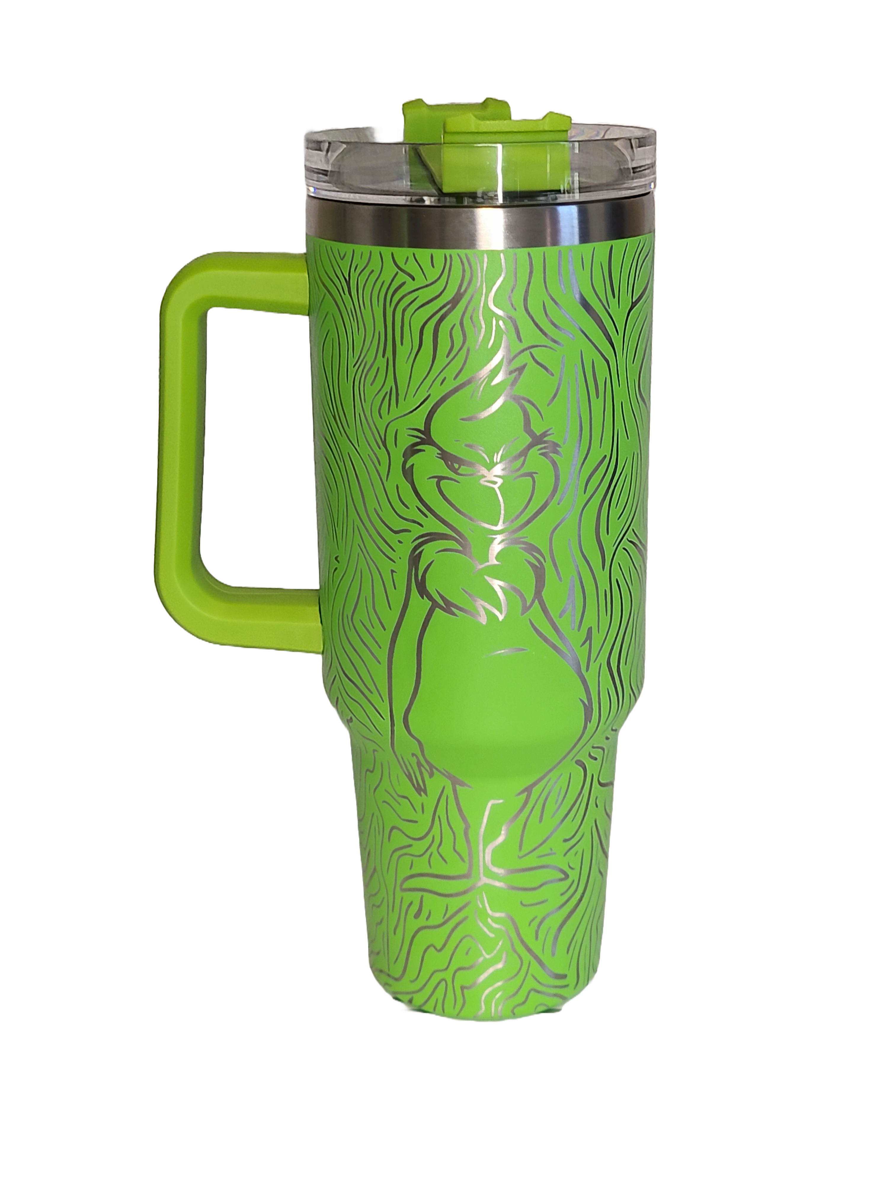40oz Grinch with hair full wrap tumbler