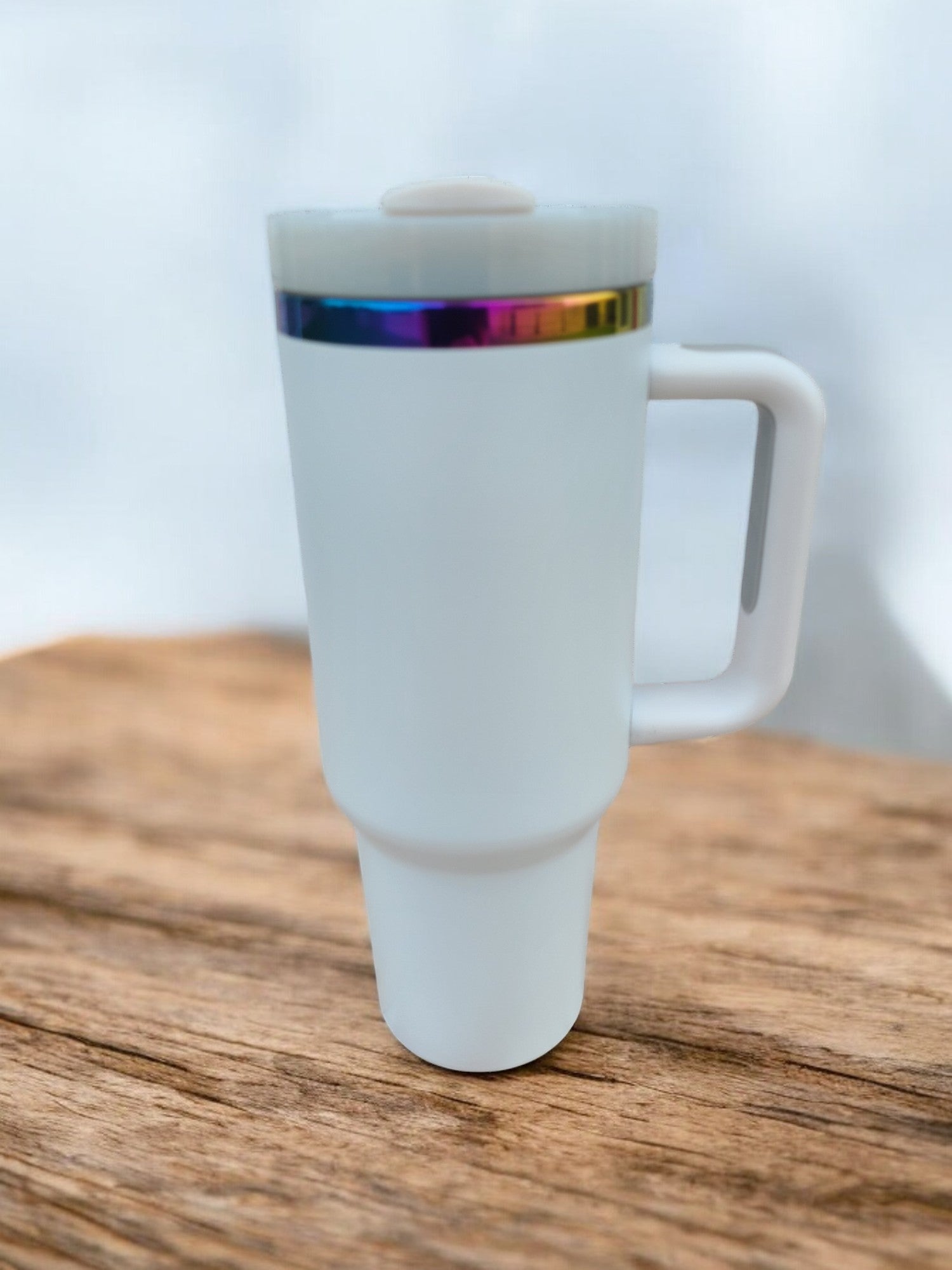 Personalized 40oz Rainbow Coated Tumbler Black or White