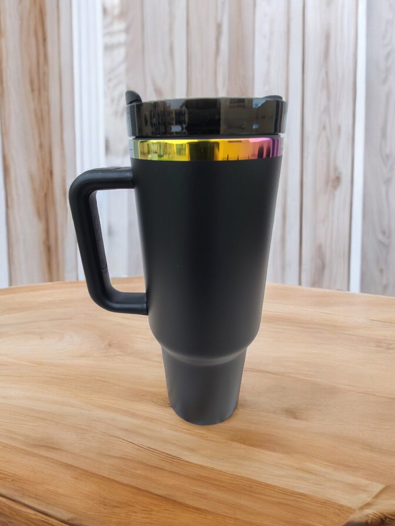 Personalized 40oz Rainbow Coated Tumbler Black or White