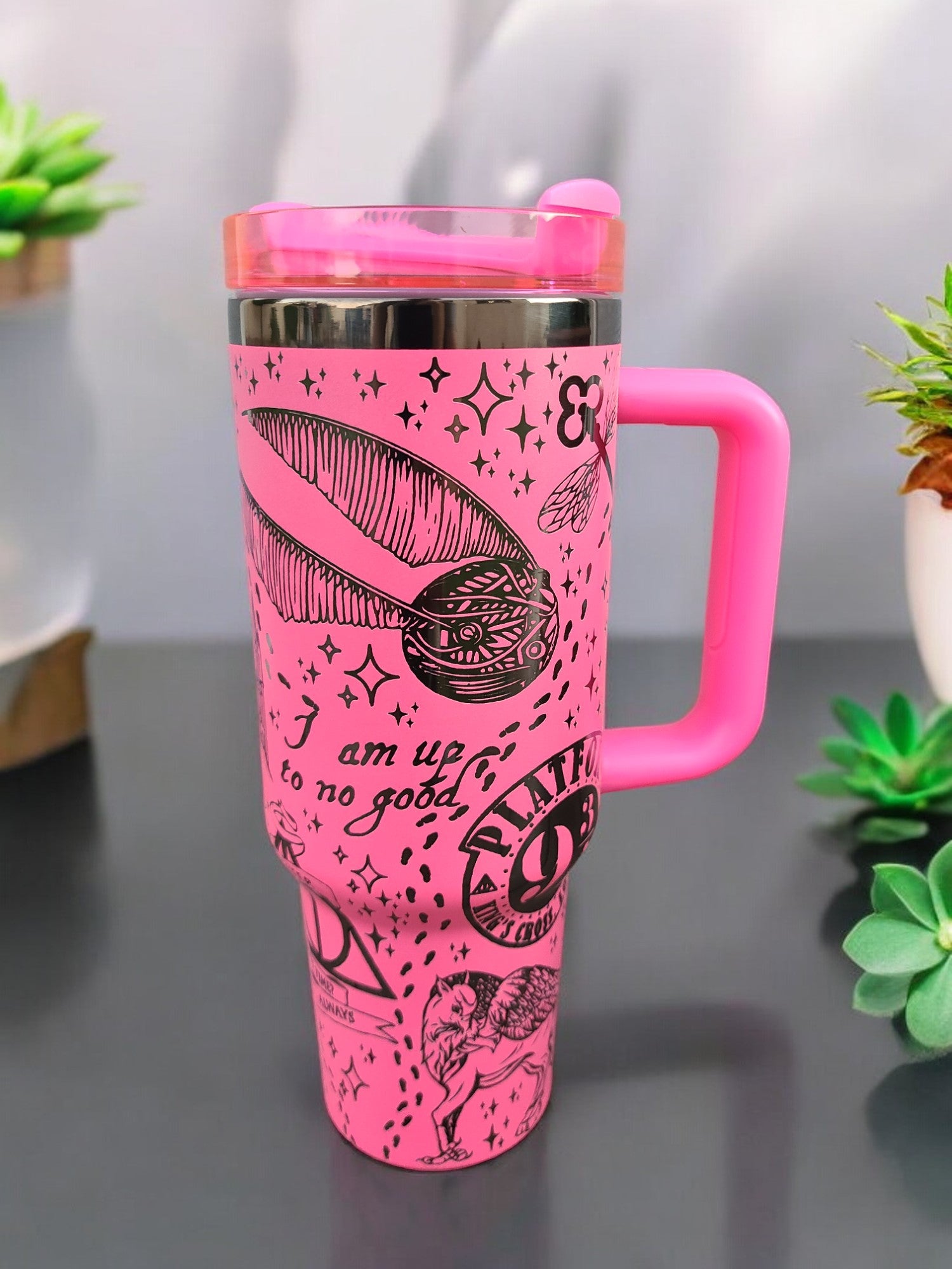 Personalized 40oz Black Mirror Coated Tumbler-Mixed Colors