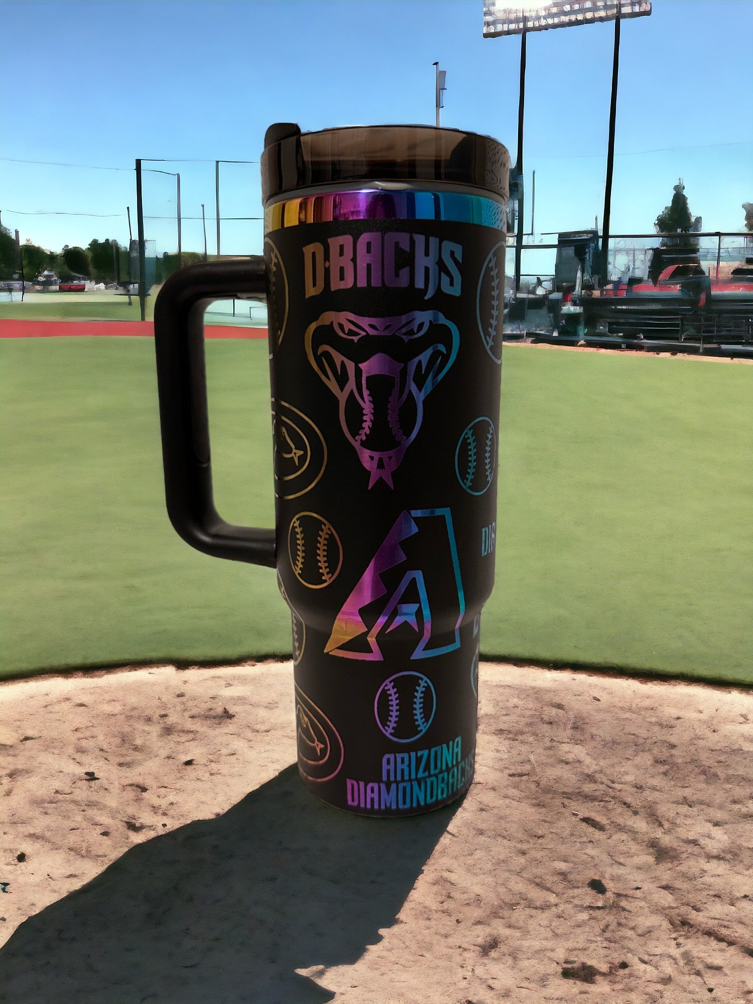 Personalized Rainbow Coated 30oz Tumbler Black or White