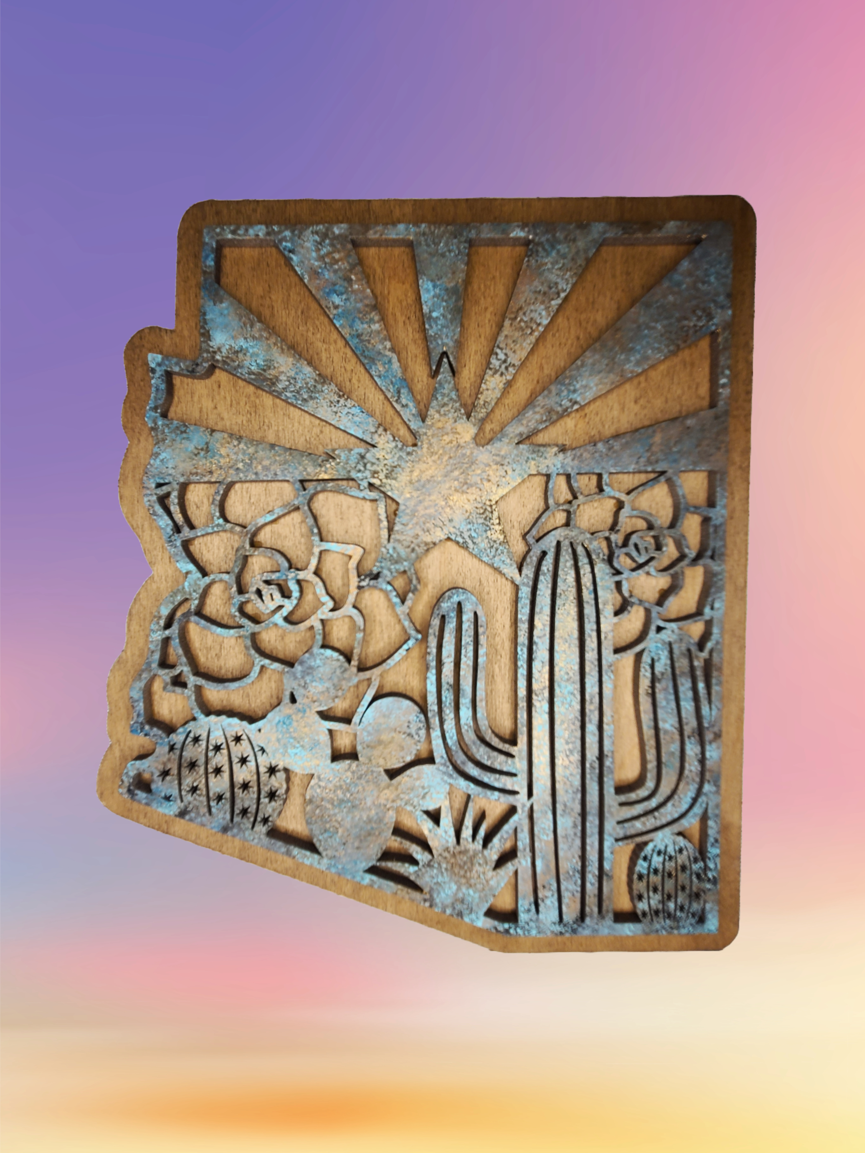 Arizona state sign with backer