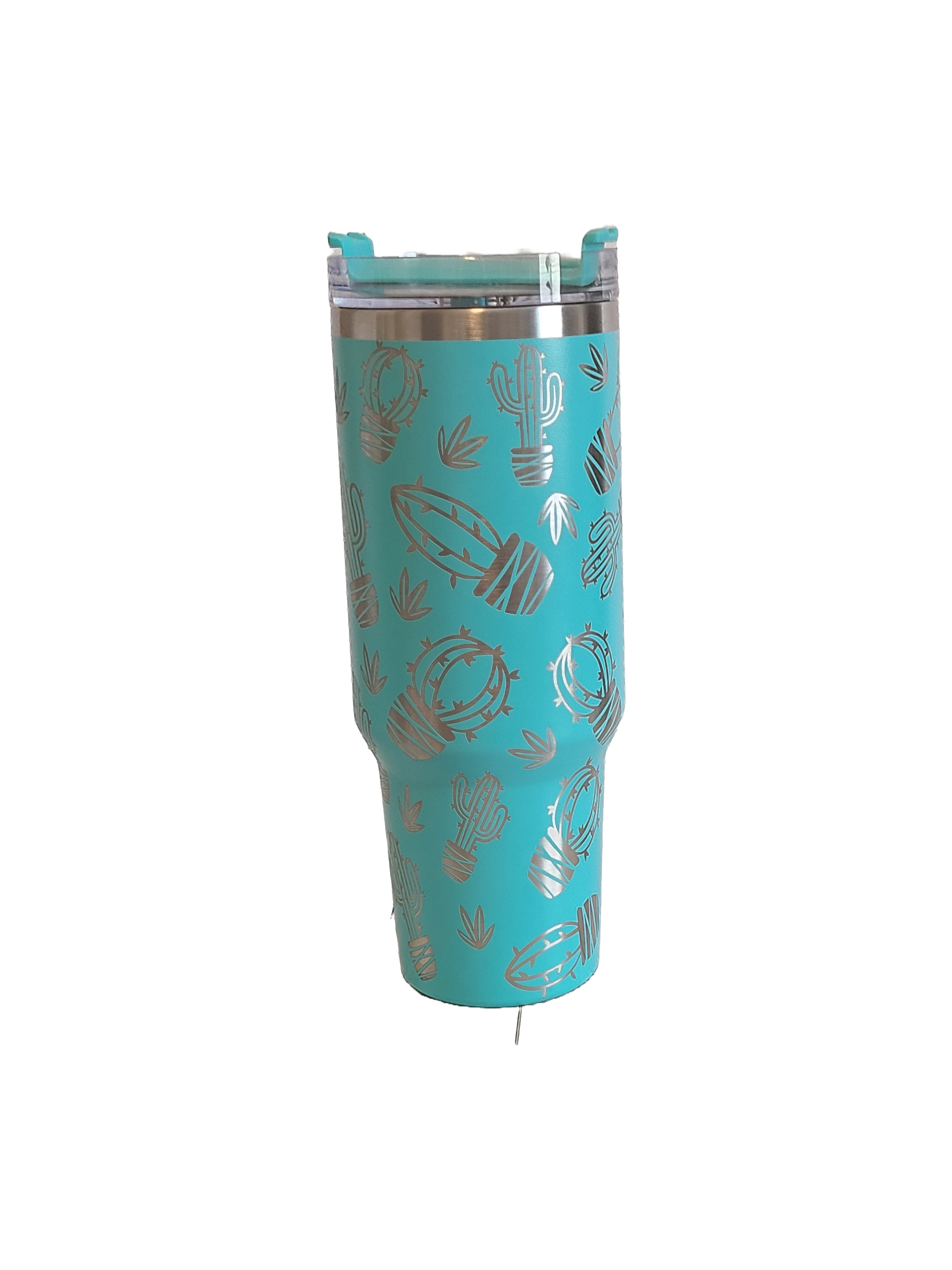 40 oz Stainless Steel Tumbler with Handle-"Cactus Designs"
