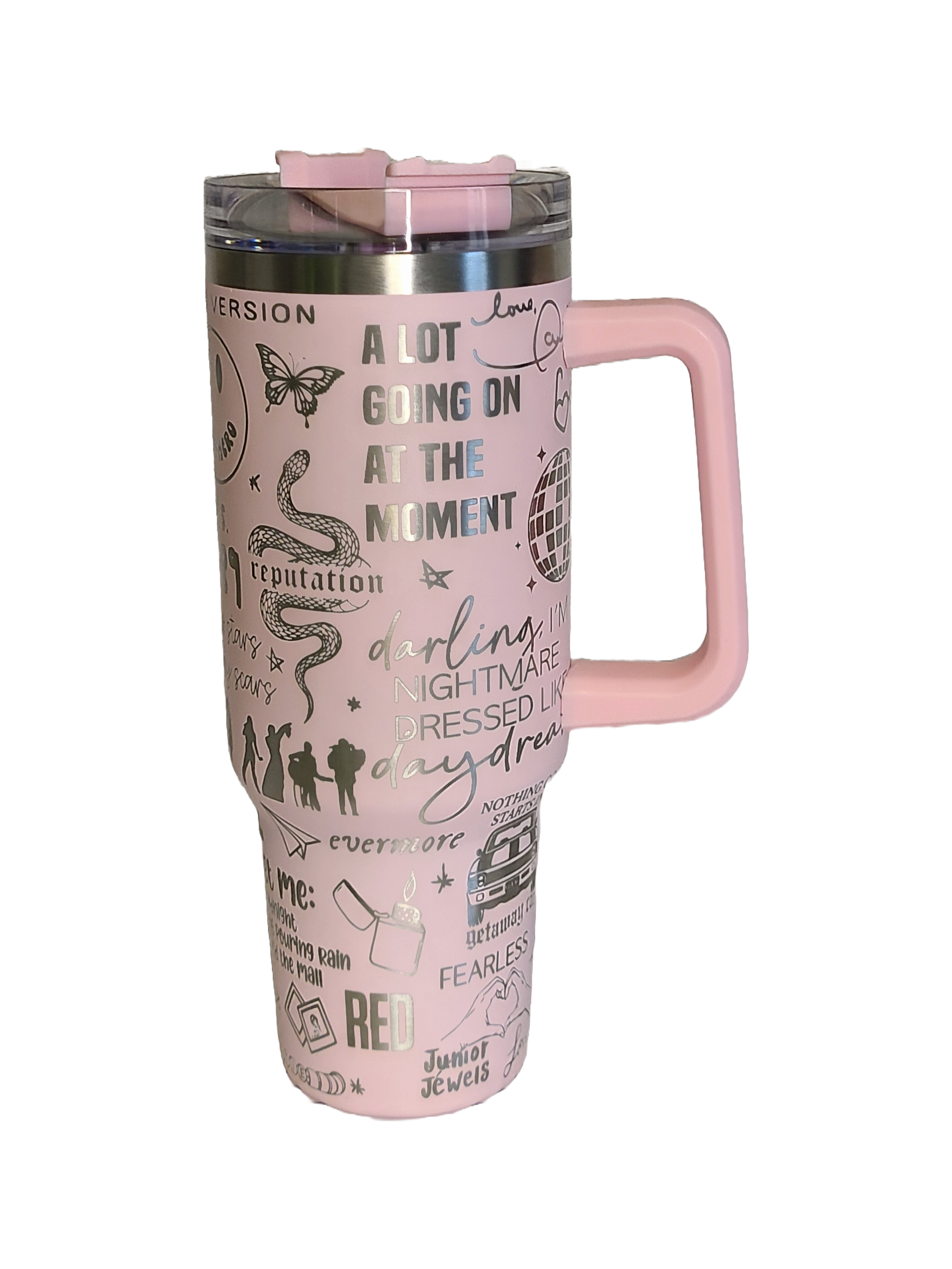40 oz Stainless Steel Tumbler with Handle-"Taylor Swift" theme