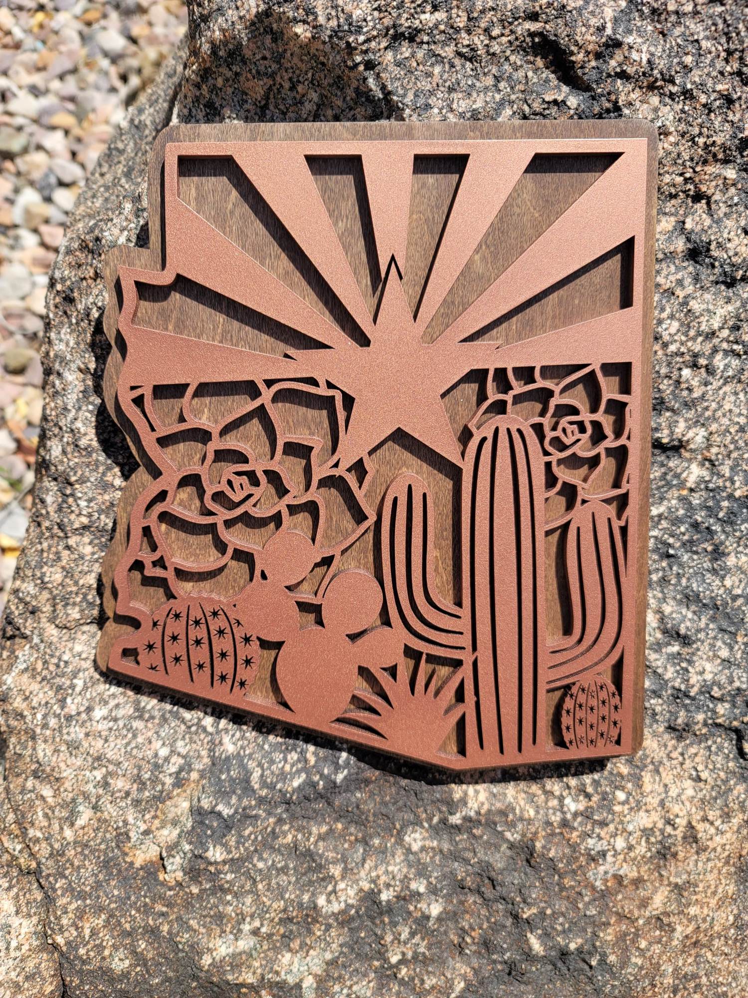 Arizona state sign with backer